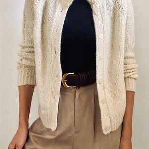 Vintage cream color button cardigan